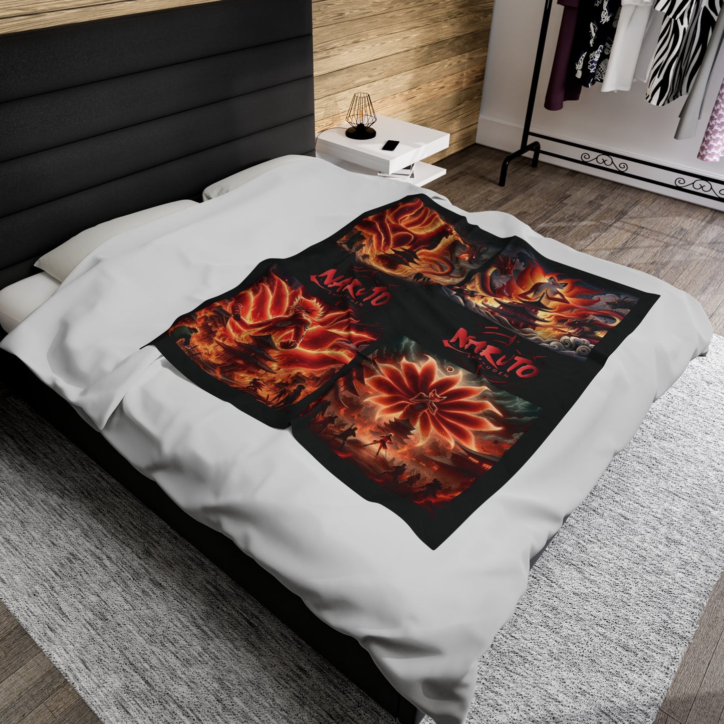 Velveteen Plush Blanket Naruto Design