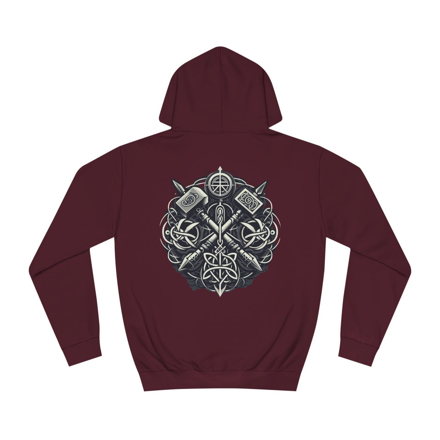 Unisex College Hoodie Customized Graphic Design Viking Sumbol Geometric