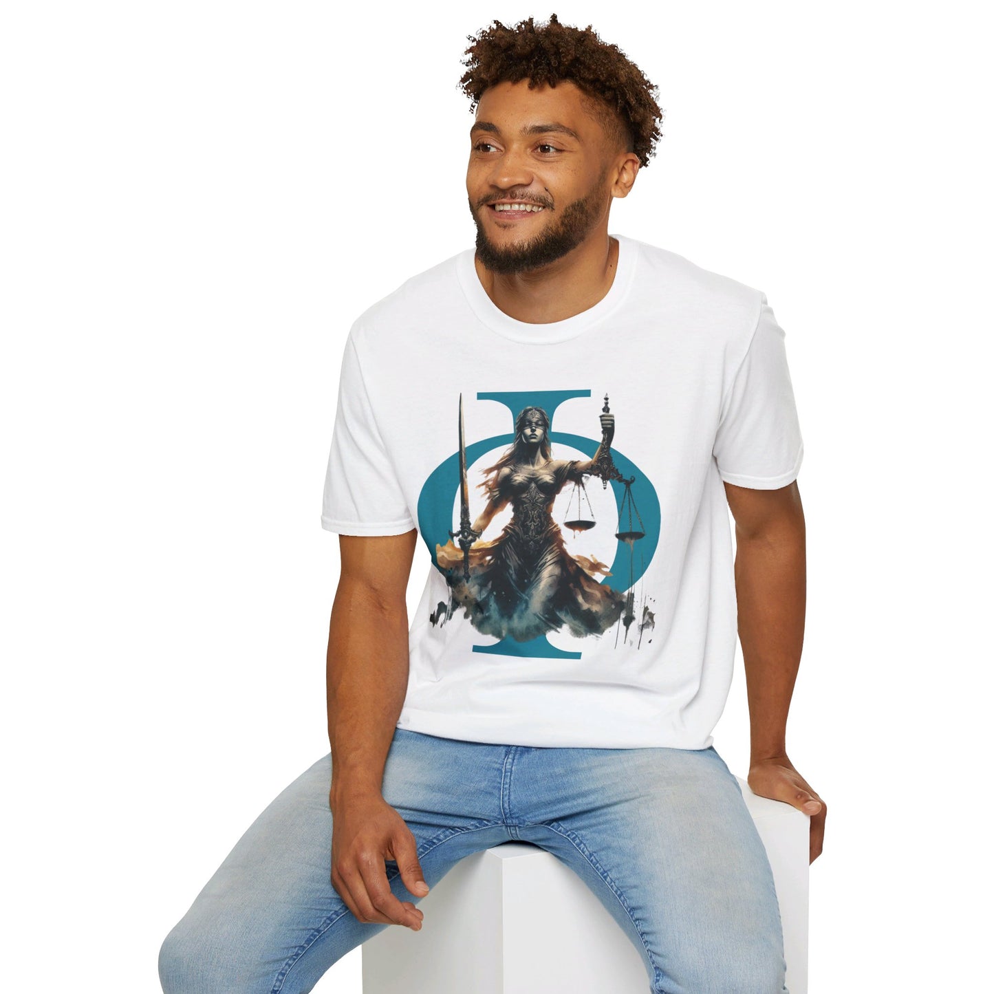 Unisex Softstyle T-Shirt Lady Justice Graphic Design