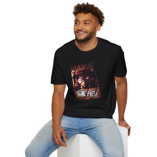 Unisex Softstyle Wanted Luffy Graphic Design T-Shirt