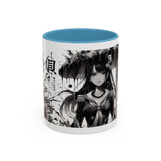 Mysterious Warrior Accent Mug – High-Quality Print