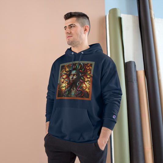 Champion Hoodie Back Graphic Design Medusa