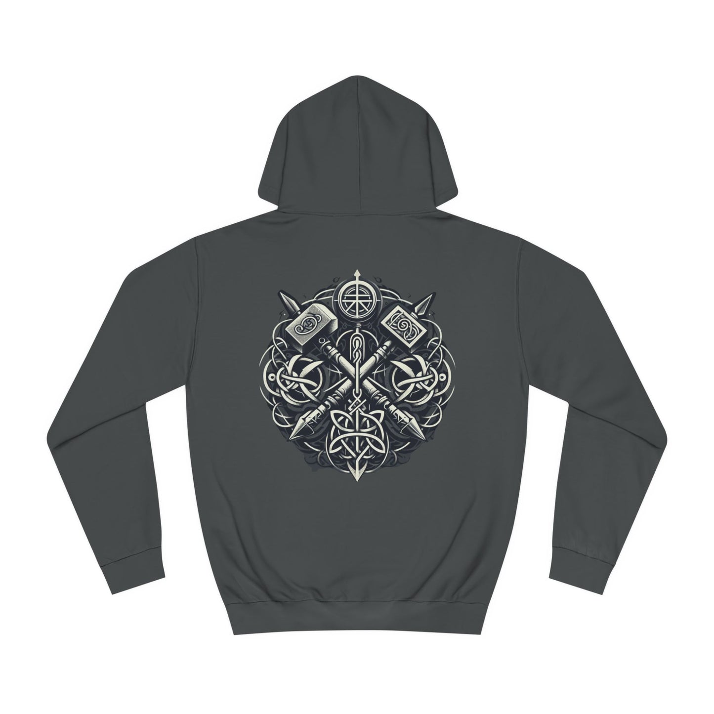 Unisex College Hoodie Customized Graphic Design Viking Sumbol Geometric